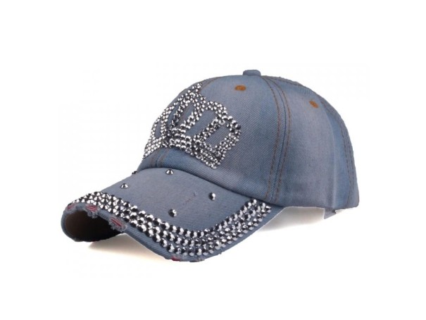 Cappellino da donna con corona azzurro