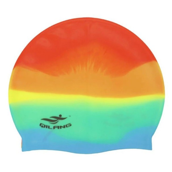 Cappellino da nuoto impermeabile e altamente elastico per uomini e donne Attrezzatura per nuotatori Cappellino in silicone per piscina con protezione per le orecchie Unisex multicolore 5