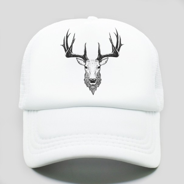Cappellino da uomo con cervo T256 bianco