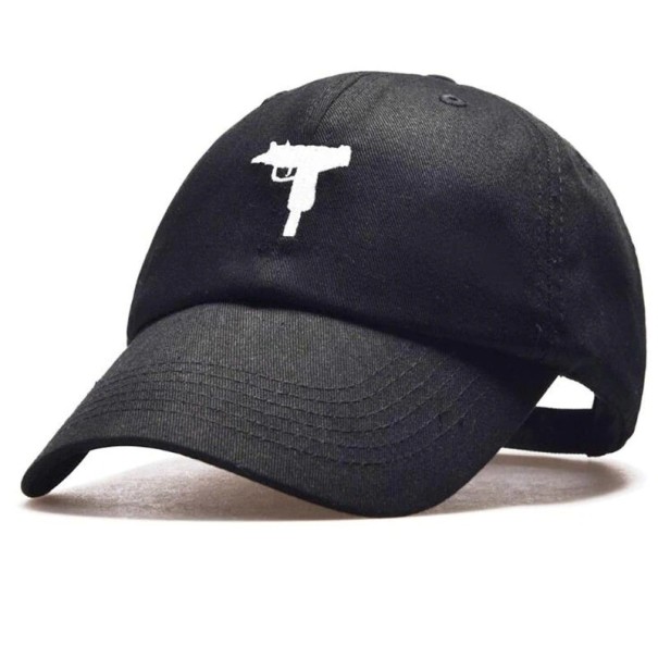 Cappellino da uomo con motivo di arma nero 2