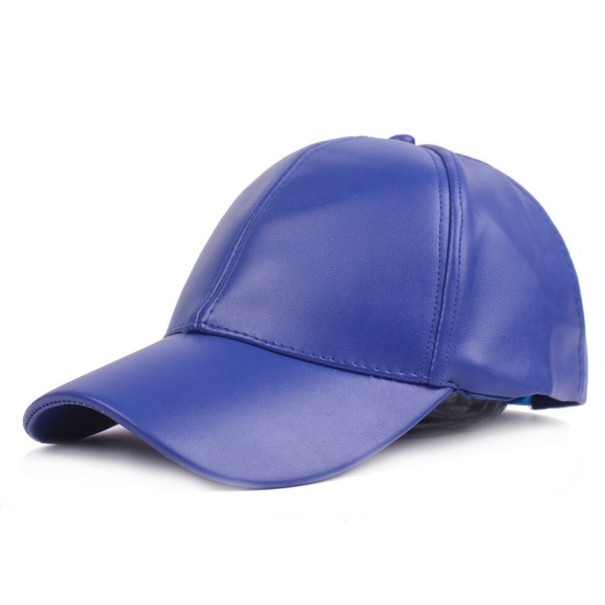 Cappellino in pelle T122 blu
