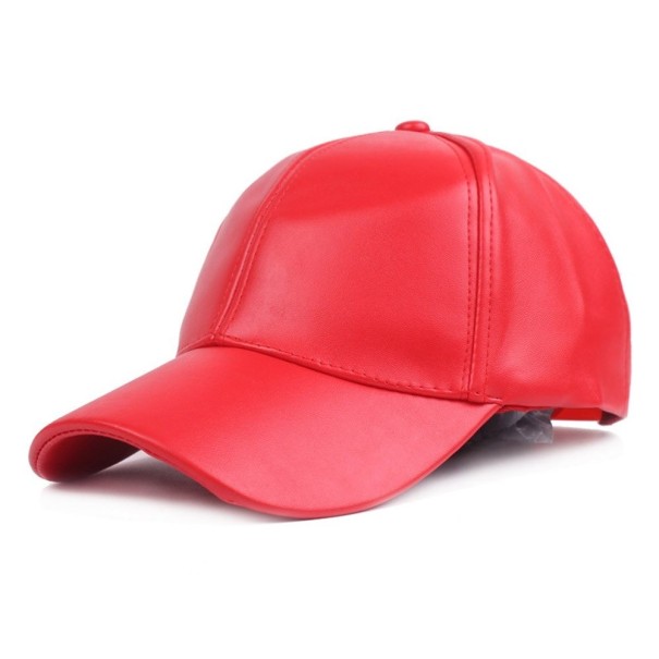 Cappellino in pelle T122 rosso