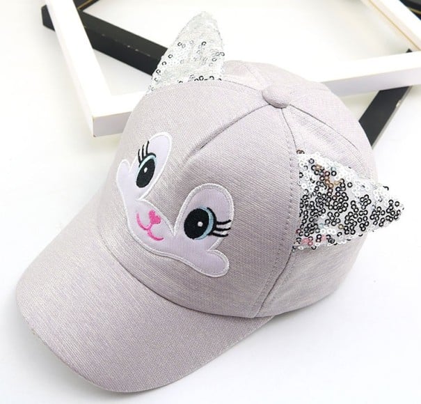 Cappellino per bambini con orecchie Becca grigio chiaro
