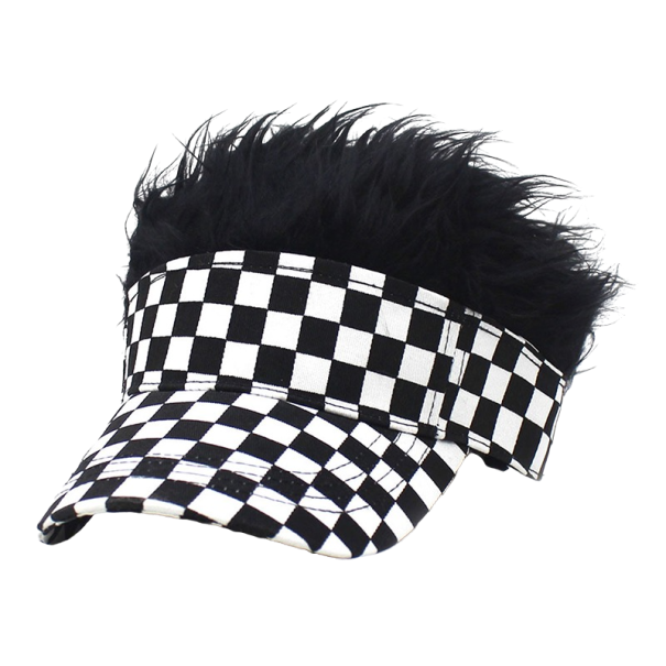 Cappellino unisex con capelli finti nero