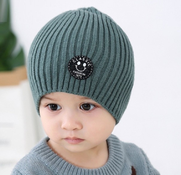 Cappello beanie per bambini verde scuro