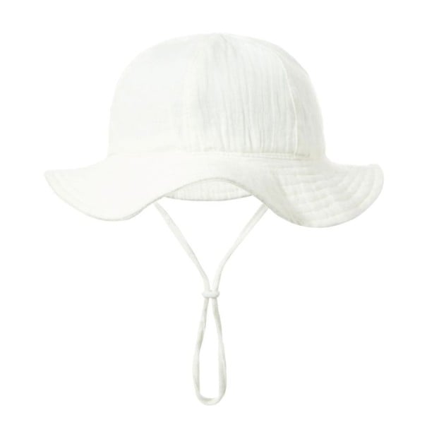 Cappello da bambino in cotone con lacci Circonferenza testa 34–39 cm Visiera 23 cm Profondità 13 cm Cappellino per neonati 3–12 mesi bianco