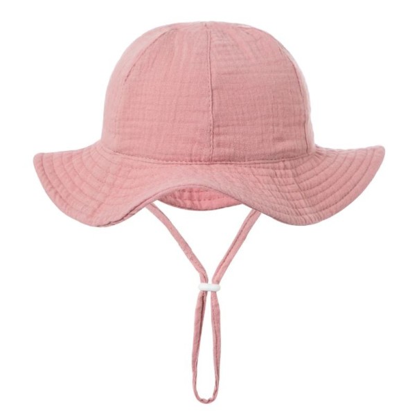Cappello da bambino in cotone con lacci Circonferenza testa 34–39 cm Visiera 23 cm Profondità 13 cm Cappellino per neonati 3–12 mesi rosa
