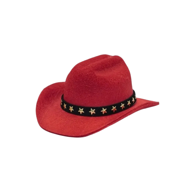 Cappello da cowboy per cani e gatti con stella Copricapo regolabile Costume western per animali domestici Accessori per animali 13,5x11x6 cm rosso