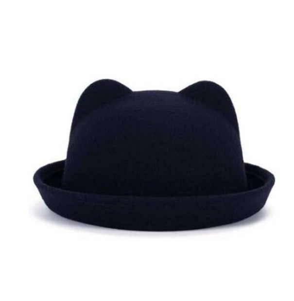Cappello da donna con orecchie blu scuro