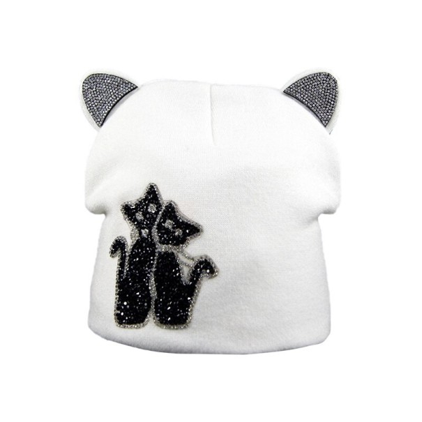 Cappello da donna con orecchie di gatto bianco