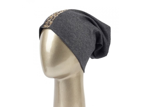 Cappello da donna con perline A1 grigio scuro