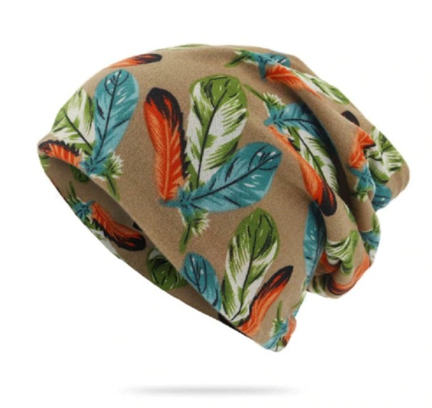 Cappello da uomo con stampa di piume J2048 marrone