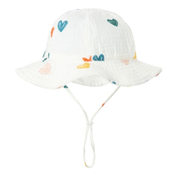 Cappello di cotone per bambini con lacci a forma di cuore Circonferenza testa 34–39 cm Visiera 23 cm Profondità 13 cm Cappello per neonati 3–12 mesi 1