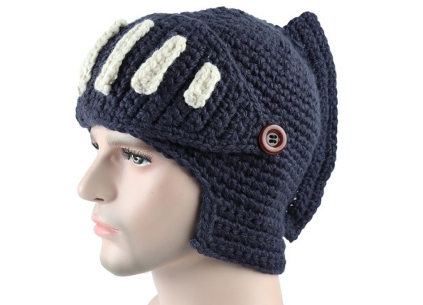Cappello divertente da uomo con copertura per la bocca blu scuro