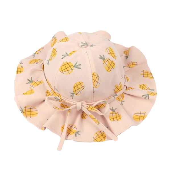 Cappello estivo da bambina rosa chiaro