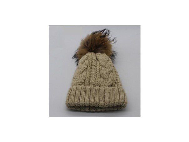 Cappello in maglia invernale per bambini con pompon J3234 1