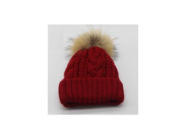 Cappello in maglia invernale per bambini con pompon J3234 5