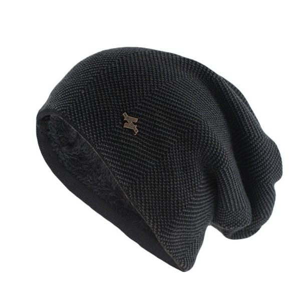 Cappello invernale con pelliccia nero