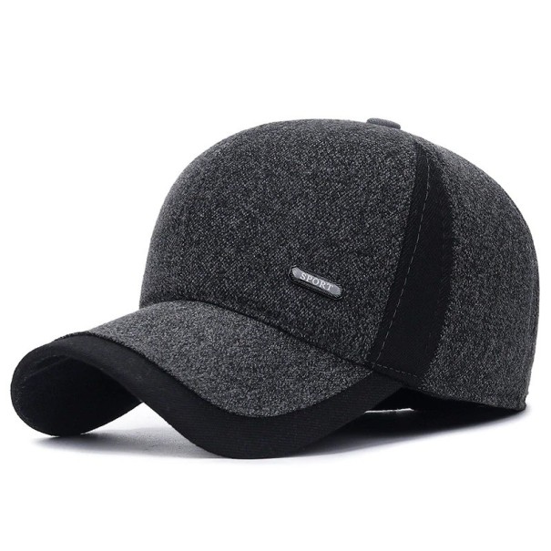 Cappello invernale da uomo con orecchiette grigio scuro