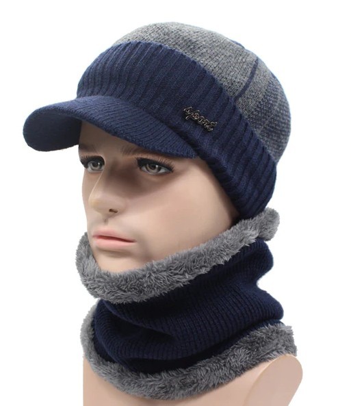 Cappello invernale da uomo e scaldacollo J759 3