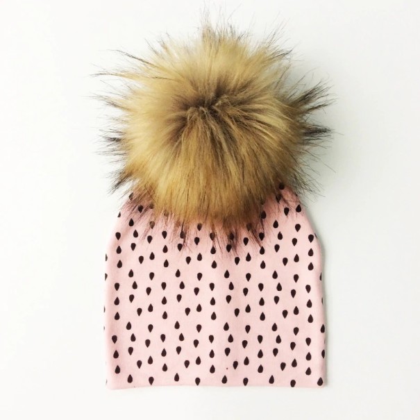 Cappello invernale per bambini con stampa di gocce J575 4