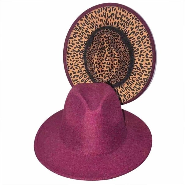 Cappello unisex con motivo leopardato bordeaux