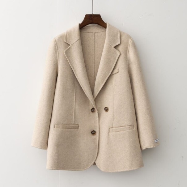 Cappotto corto da donna P2075 beige S