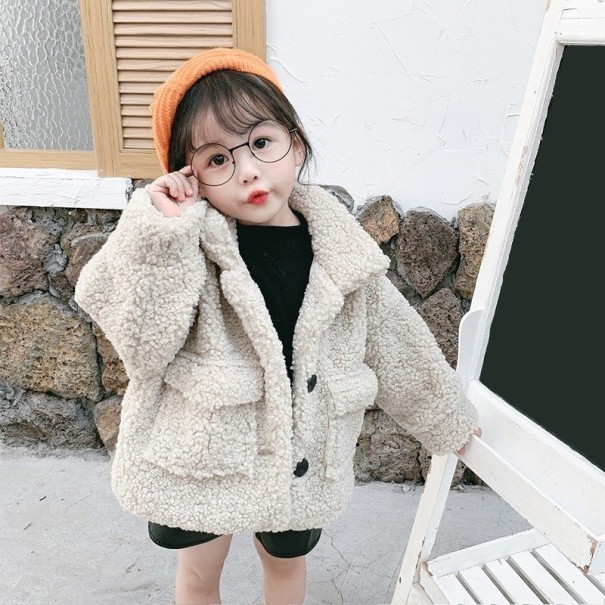 Cappotto da ragazza L1982 crema 3