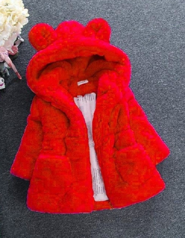 Cappotto da ragazza L2007 rosso 12-18 mesi