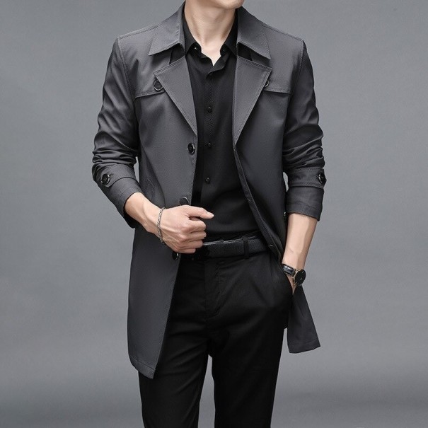 Cappotto da Uomo F1209 grigio scuro 3XL