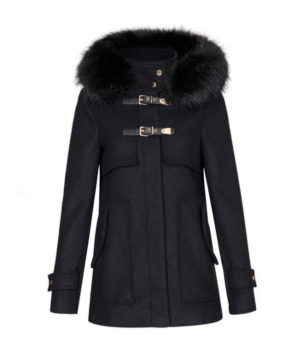 Cappotto invernale da donna con cappuccio - Nero M