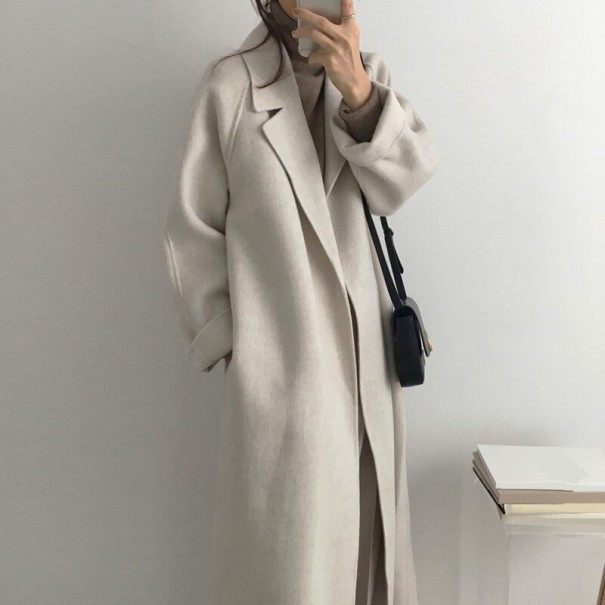 Cappotto lungo da donna P1377 grigio chiaro