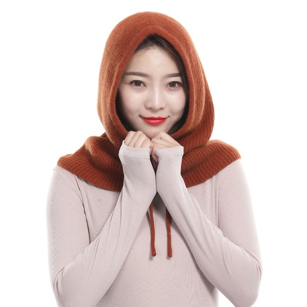 Cappuccio in cashmere rame