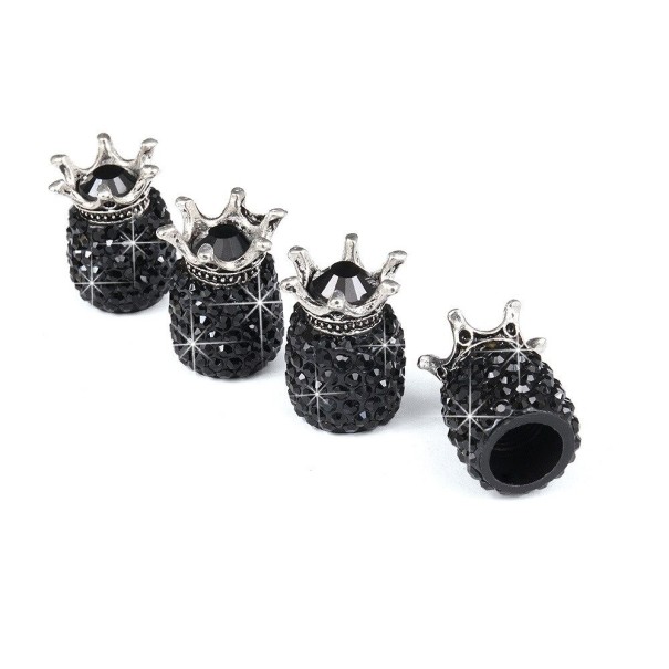 Capuchons de valve couronne 4 pcs B574 noir