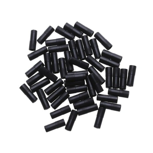 Capuchons pour câbles de frein 50 pcs embouts de protection 17 × 5 mm en plastique noir pour vélos finition de câble 1