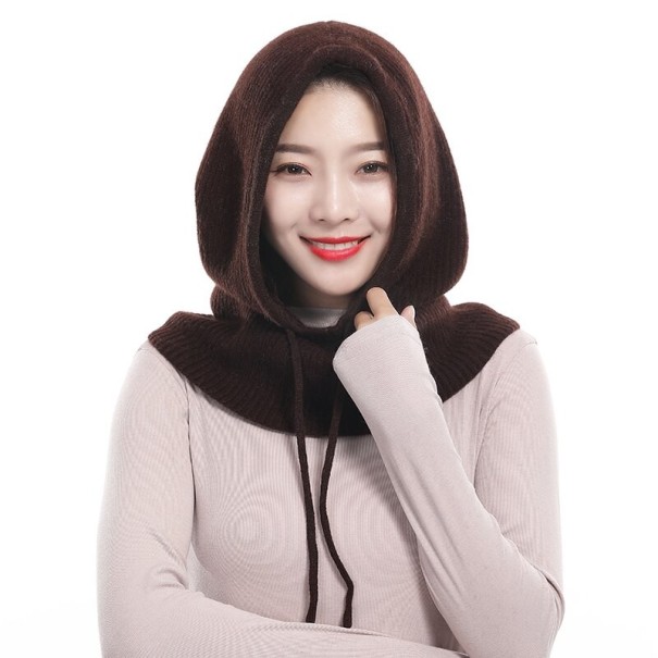 Capuz de caxemira castanho escuro