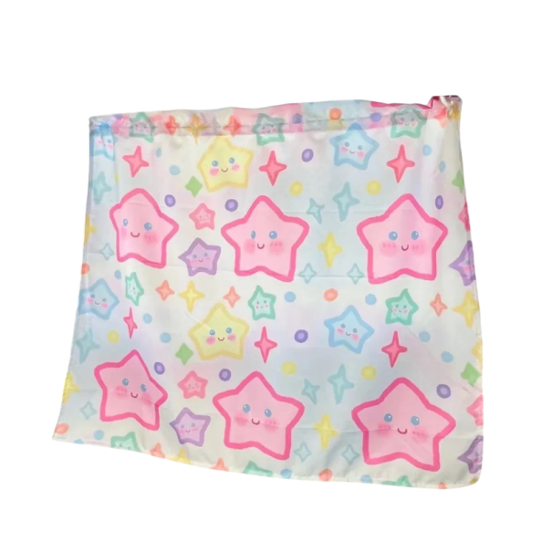 Car Curtain with Suction Cups for Rear Window Cotton Shade with UV Protection for Children Colourful Cartoon Stars Children's Travel Accessory 1