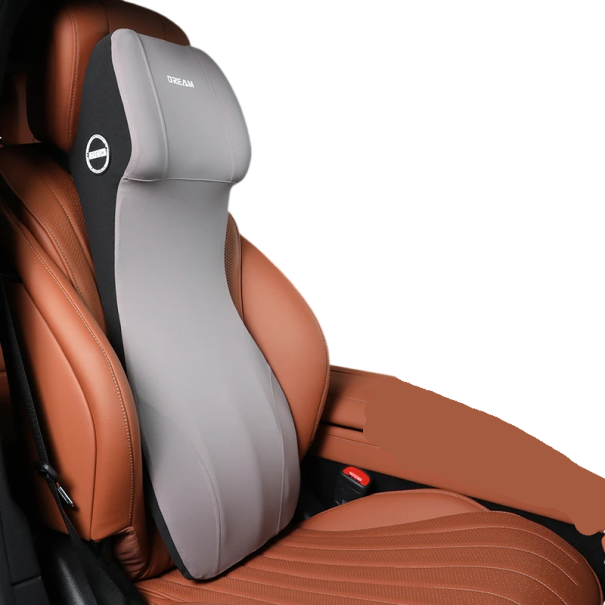 Car Lumbar Support with Memory Foam Ergonomic Cushion Approx. 29 × 22 × 75 cm Soft Surface Vehicle Interior Accessory grey