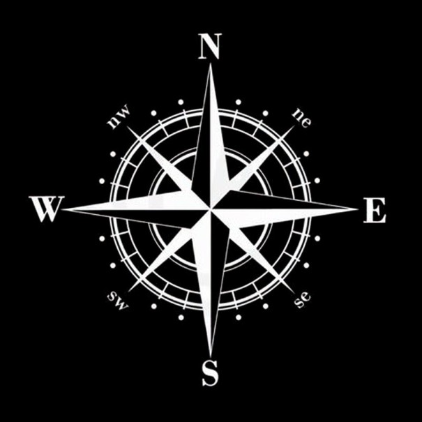 Car Sticker - Compass silver