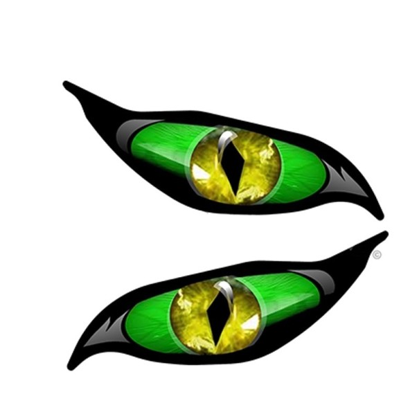 Car Sticker - Eyes 2 pcs L6 green
