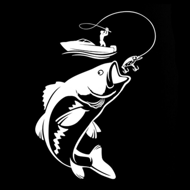 Car Sticker Fisherman B501 silver