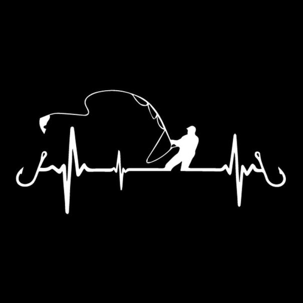 Car Sticker Fisherman white