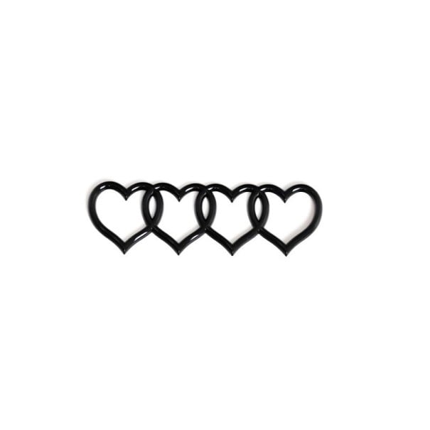 Car Sticker - Hearts Glossy black
