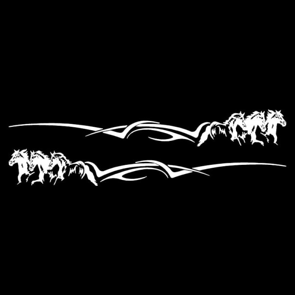 Car Sticker Horse Herd 2 pcs silver