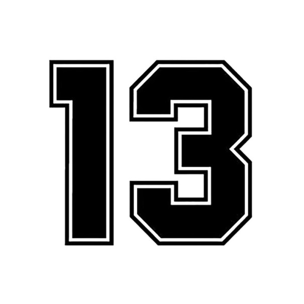 Car Sticker Numbers 13 1