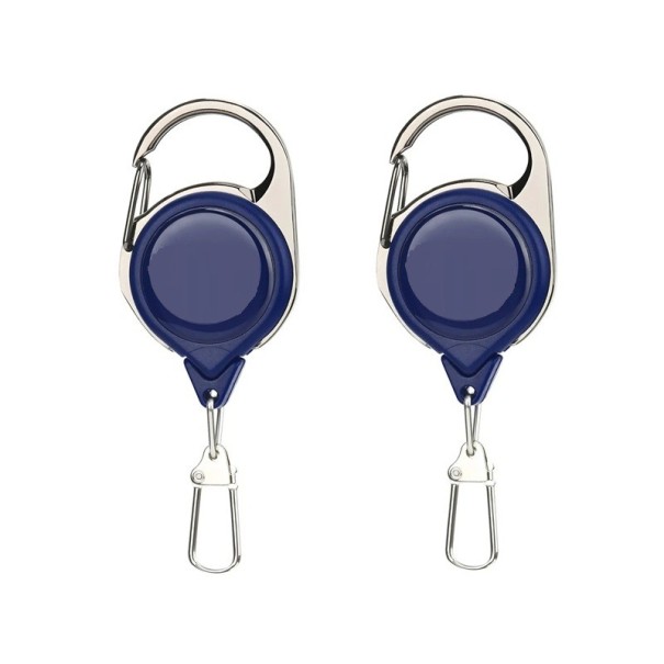 Carabinier cu snur mulinet pentru pescari 10 x 4 cm 70 cm 2 buc. Set practic de brelocuri mulinete Suport de pescuit pentru clești, foarfece și cârlige Fixare sigură a obiectelor de pescuit albastru