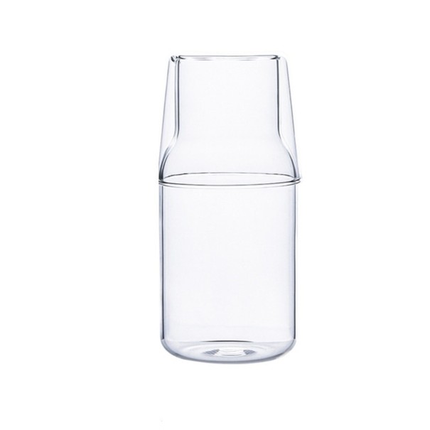 Carafă de sticlă cu un pahar de 2 buc L