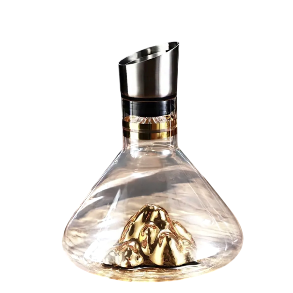 Carafe à whisky 1500 ml 21,5 x 18 x 6,2 cm Carafe élégante pour whisky, rhum et spiritueux Accessoire stylé pour le bar à domicile doré