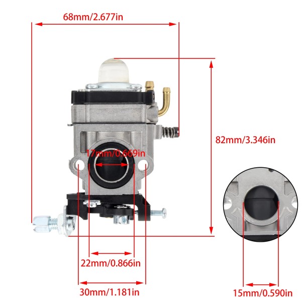 Carburateur pour débroussailleuse tronçonneuse coupe-bordures taille-haie moteur 2 temps pièce de rechange carburateur à essence 15