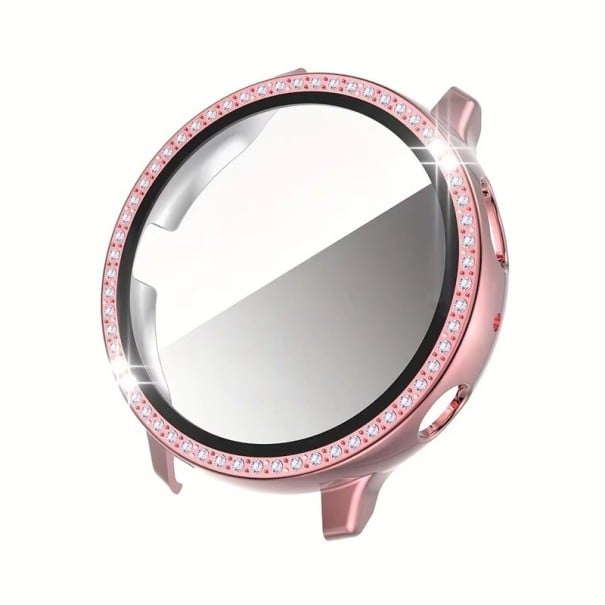 Carcasă din diamant cu protecție integrată pentru ecran pentru Samsung Galaxy Watch Active 2 44 mm capac HD cu acoperire completă roz